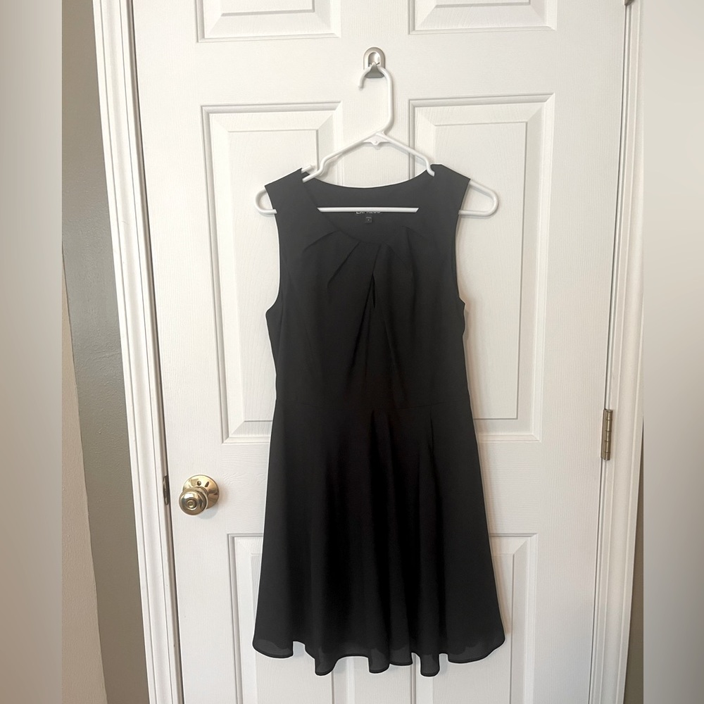 Basic Black Dress with Keyhole Collar Detail